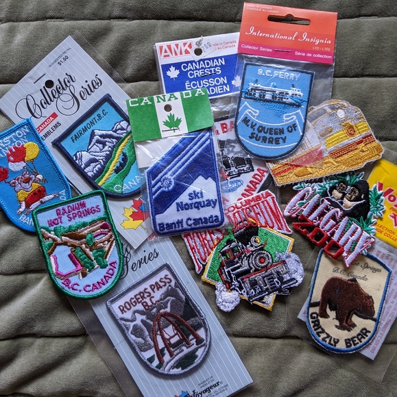 Lot 11 Vintage Patches B.C. and Alberta Voyageur Emblems - Picture 1 of 13
